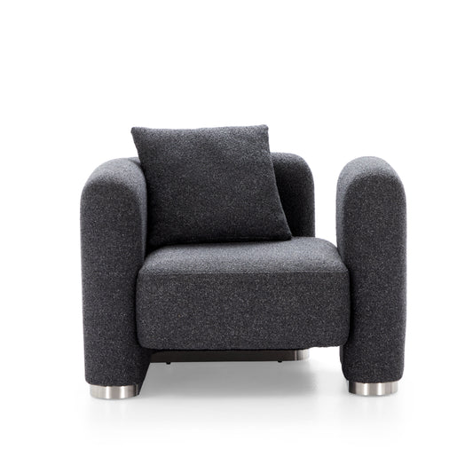 Obsidian Dark Gray Polyester Fabric Accent Chair-Dark Gray