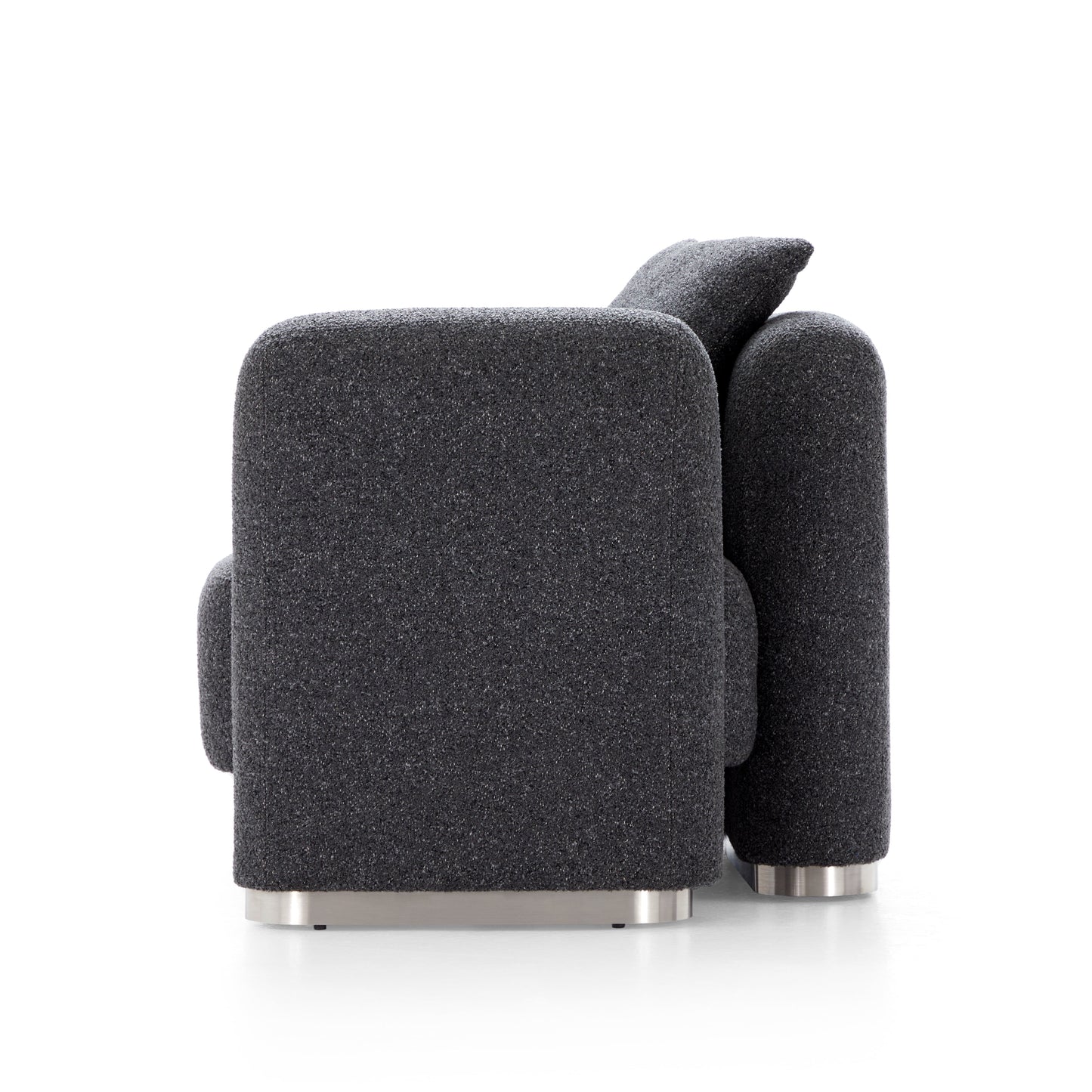 Obsidian Dark Gray Polyester Fabric Accent Chair-Dark Gray