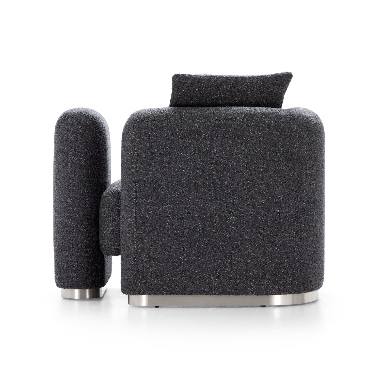 Obsidian Dark Gray Polyester Fabric Accent Chair-Dark Gray