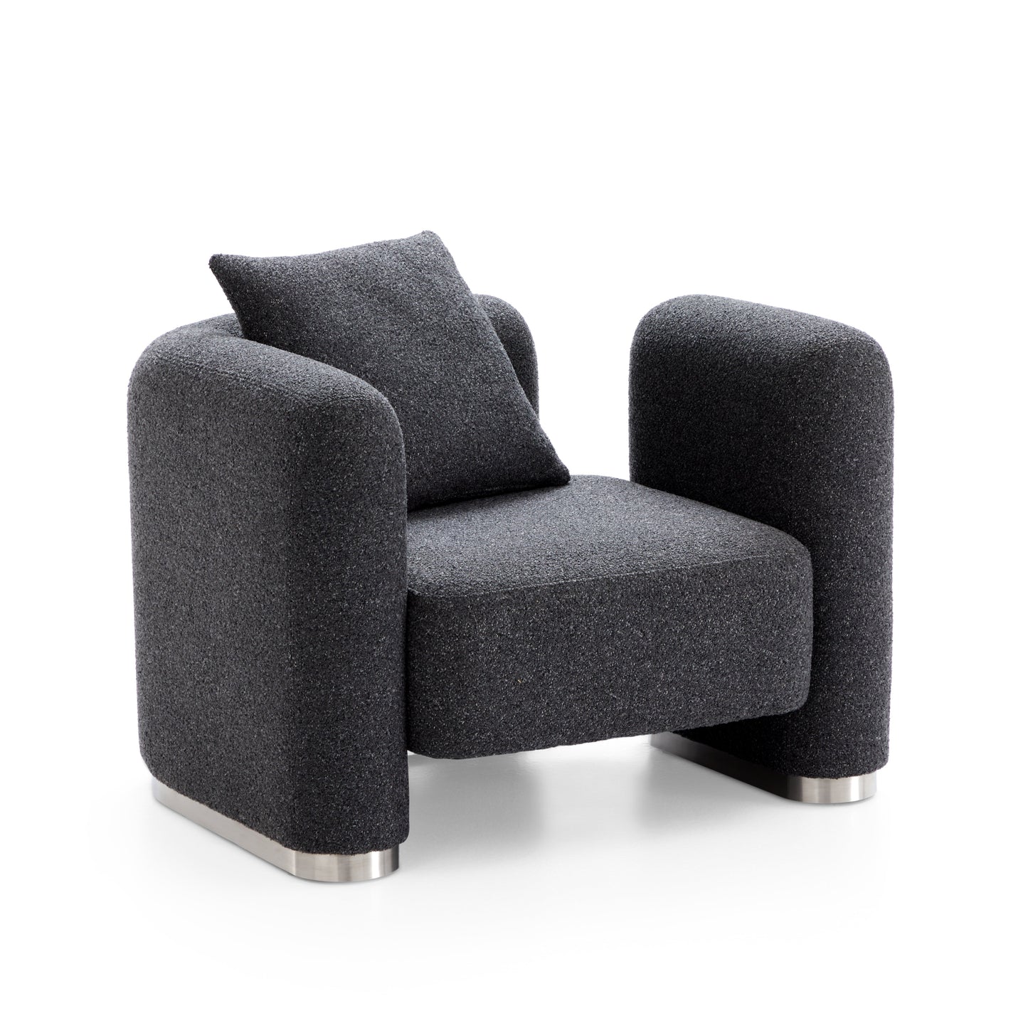 Obsidian Dark Gray Polyester Fabric Accent Chair-hidden