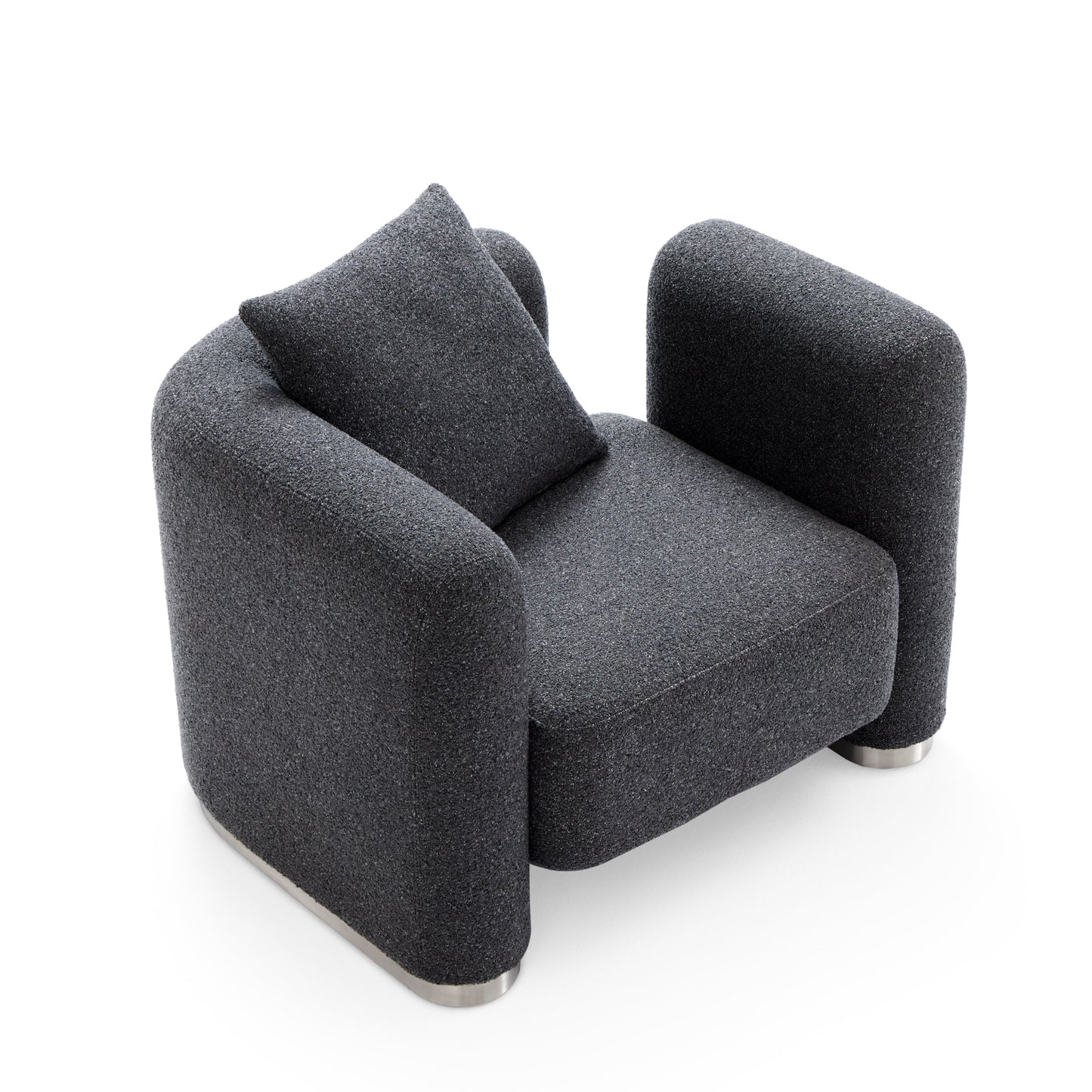 Obsidian Dark Gray Polyester Fabric Accent Chair-Dark Gray
