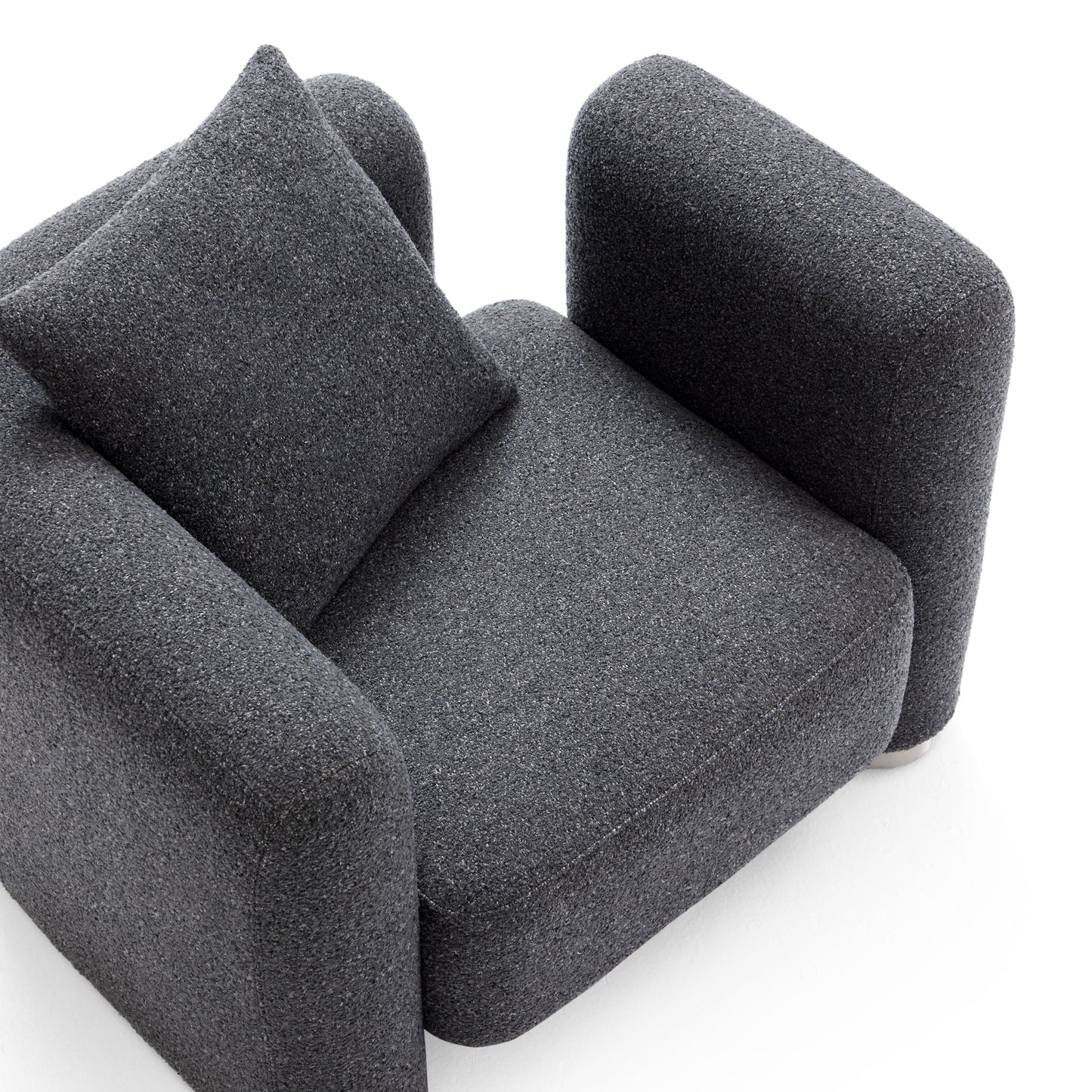 Obsidian Dark Gray Polyester Fabric Accent Chair-Dark Gray