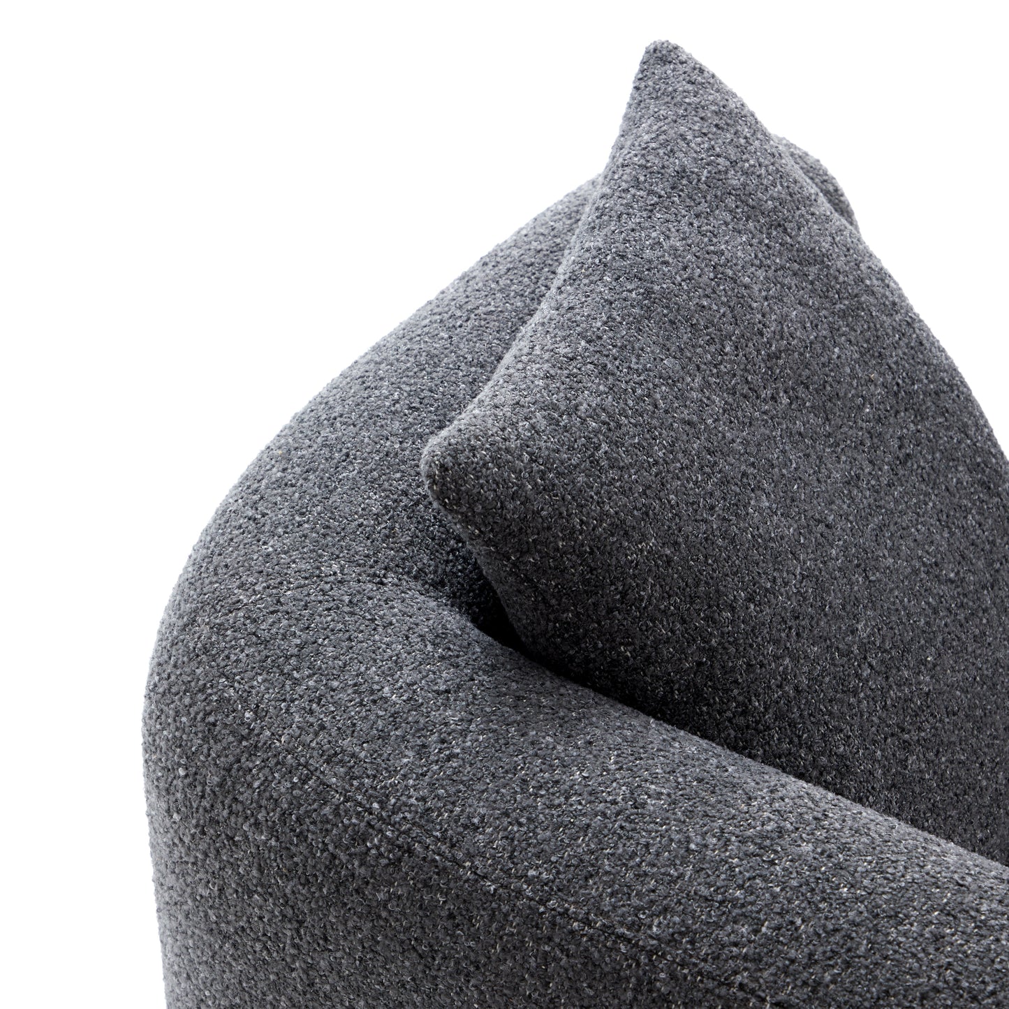 Obsidian Dark Gray Polyester Fabric Accent Chair-Dark Gray