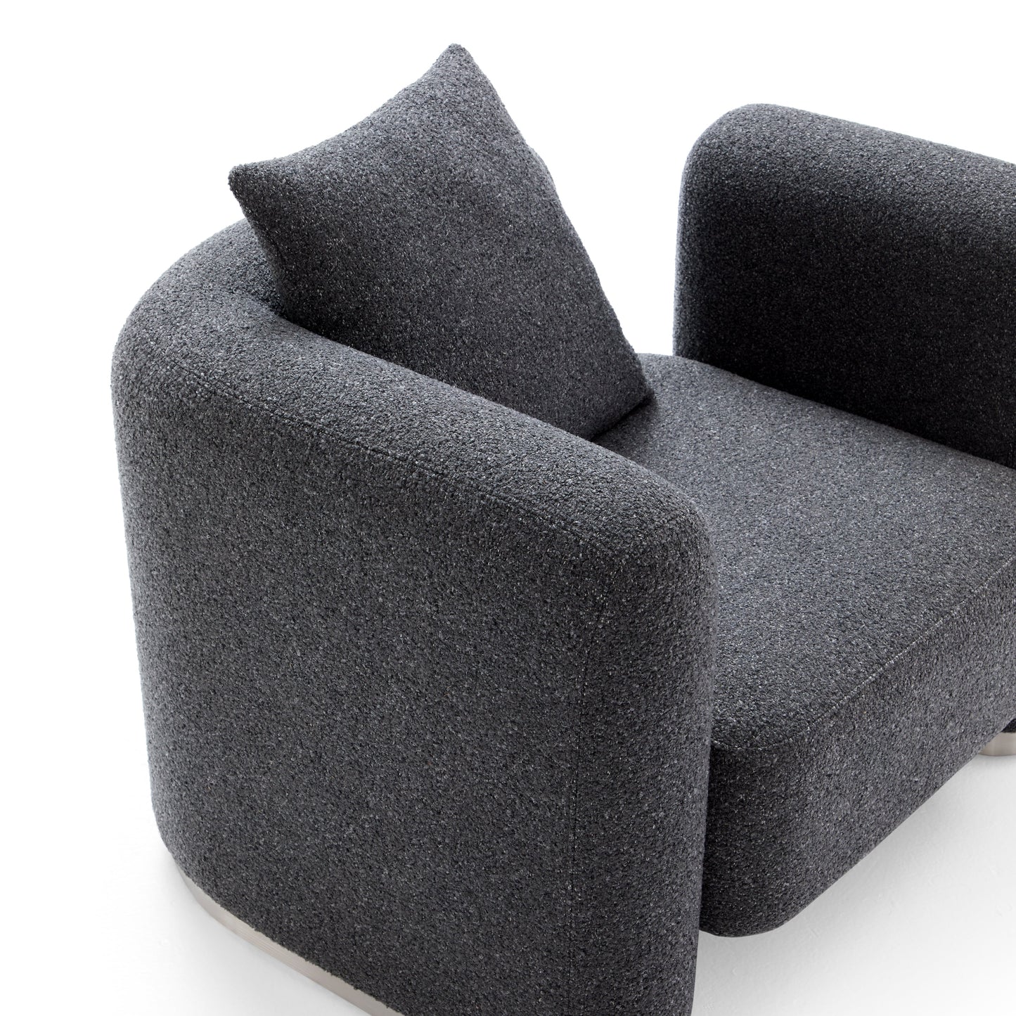 Obsidian Dark Gray Polyester Fabric Accent Chair-Dark Gray