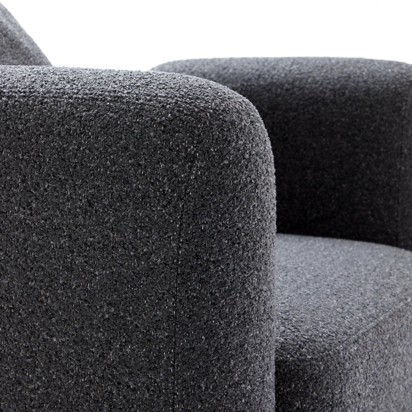 Obsidian Dark Gray Polyester Fabric Accent Chair-Dark Gray