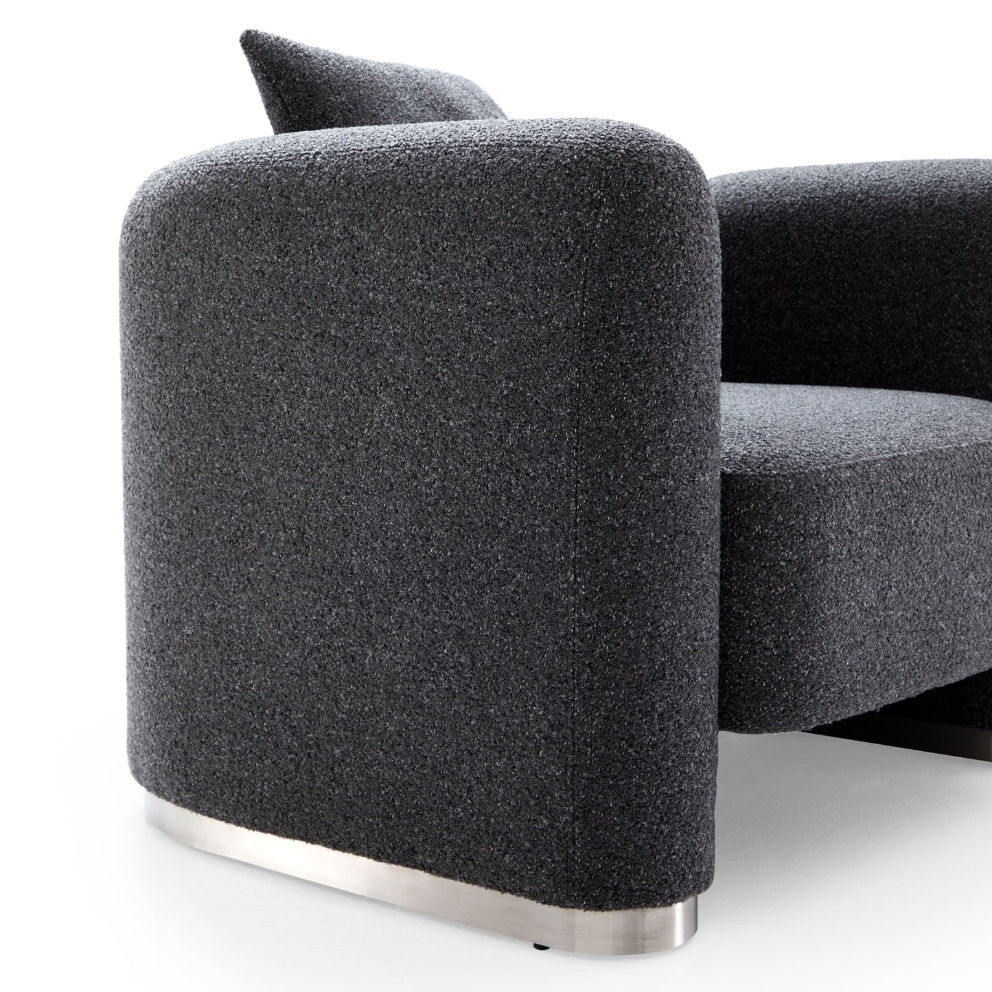 Obsidian Dark Gray Polyester Fabric Accent Chair-Dark Gray