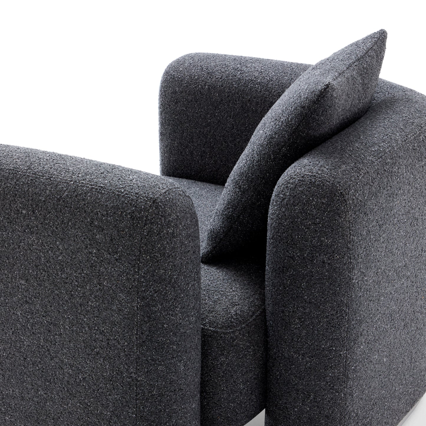 Obsidian Dark Gray Polyester Fabric Accent Chair-Dark Gray