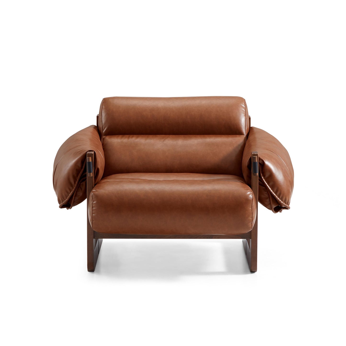 Retro Modern Leather Lounge Chair-Brown
