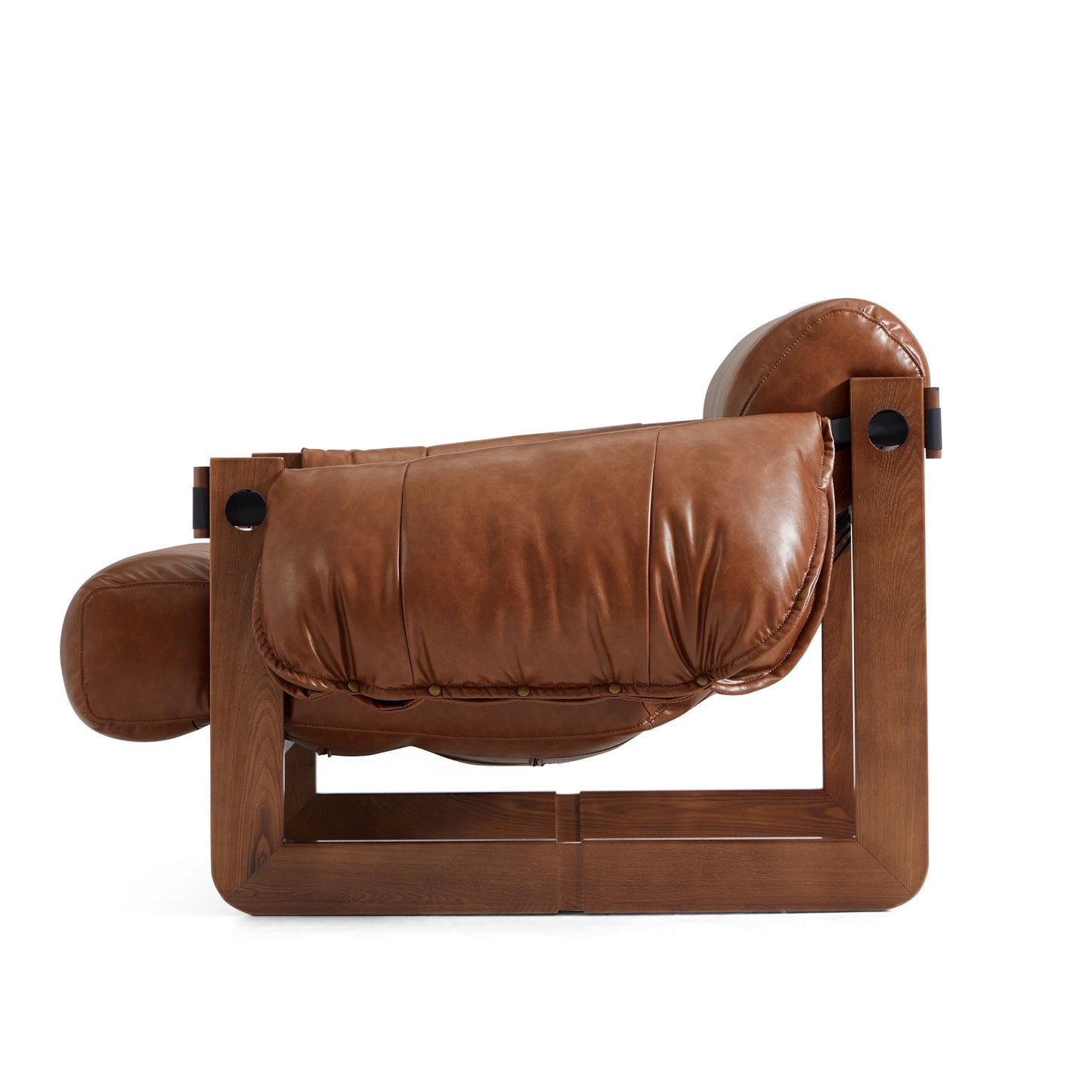 Retro Modern Leather Lounge Chair-Brown