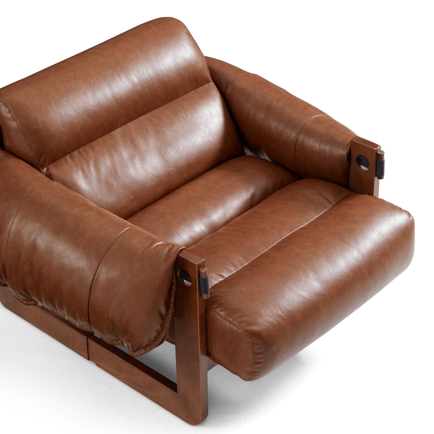 Retro Modern Leather Lounge Chair-Brown