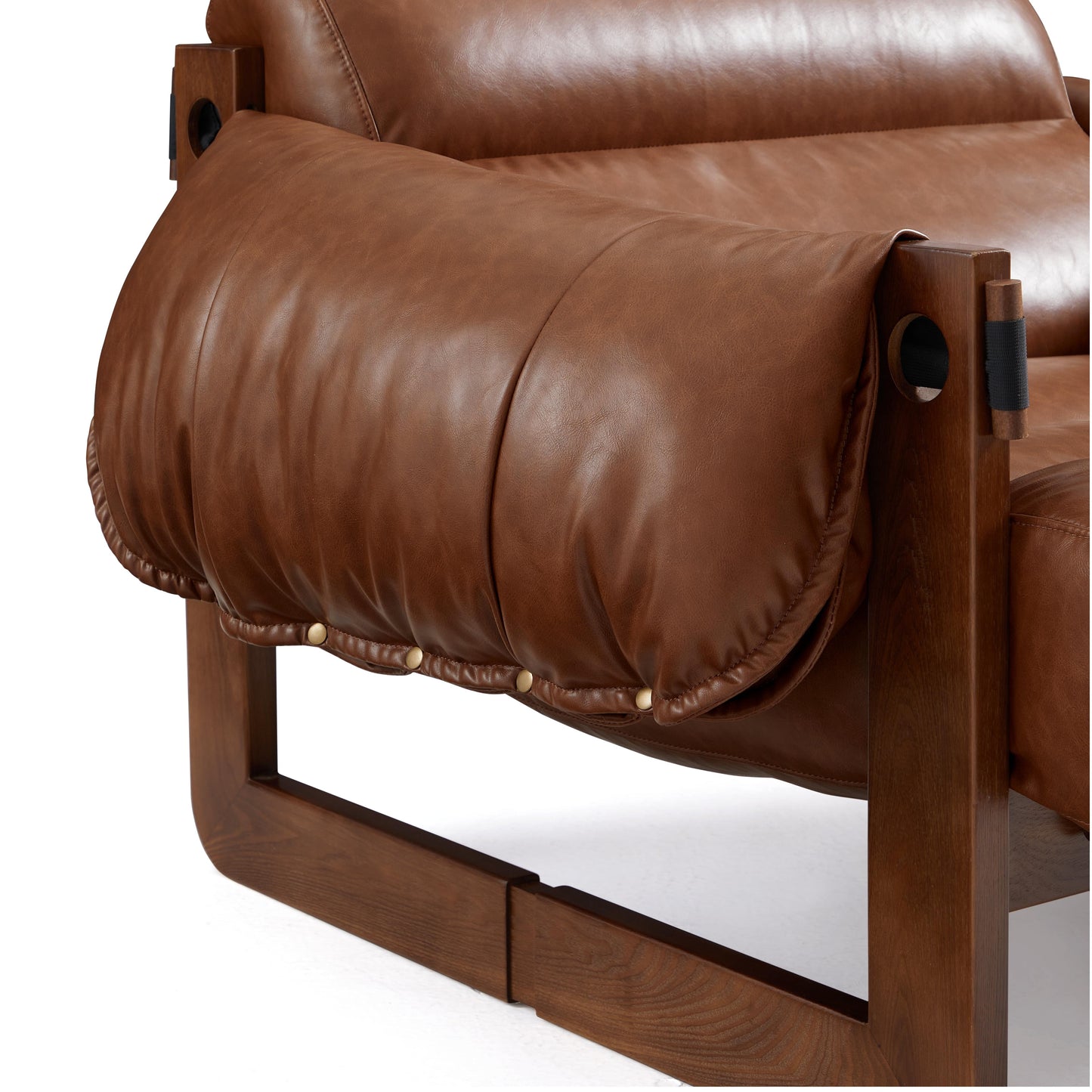 Retro Modern Leather Lounge Chair-Brown