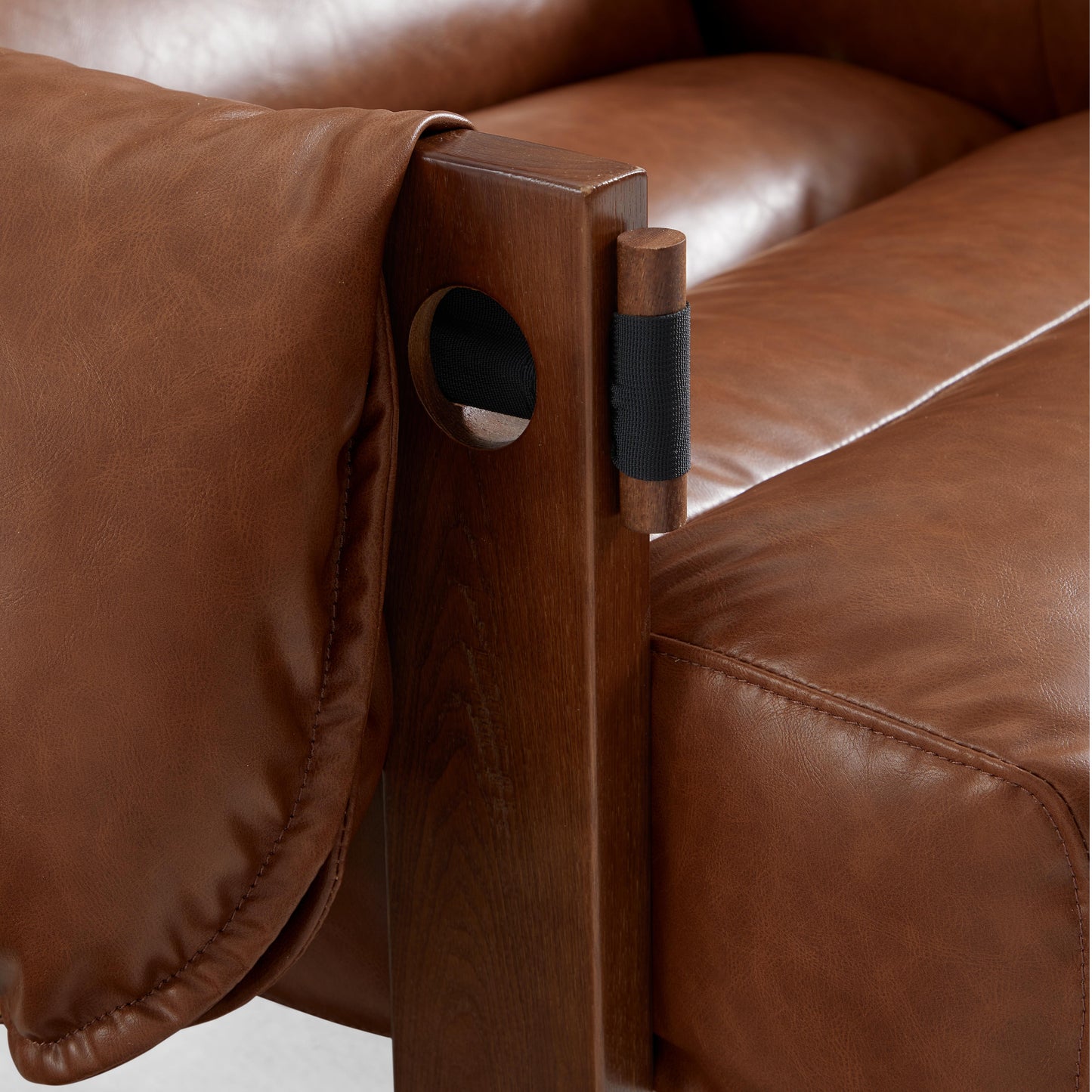 Retro Modern Leather Lounge Chair-Brown