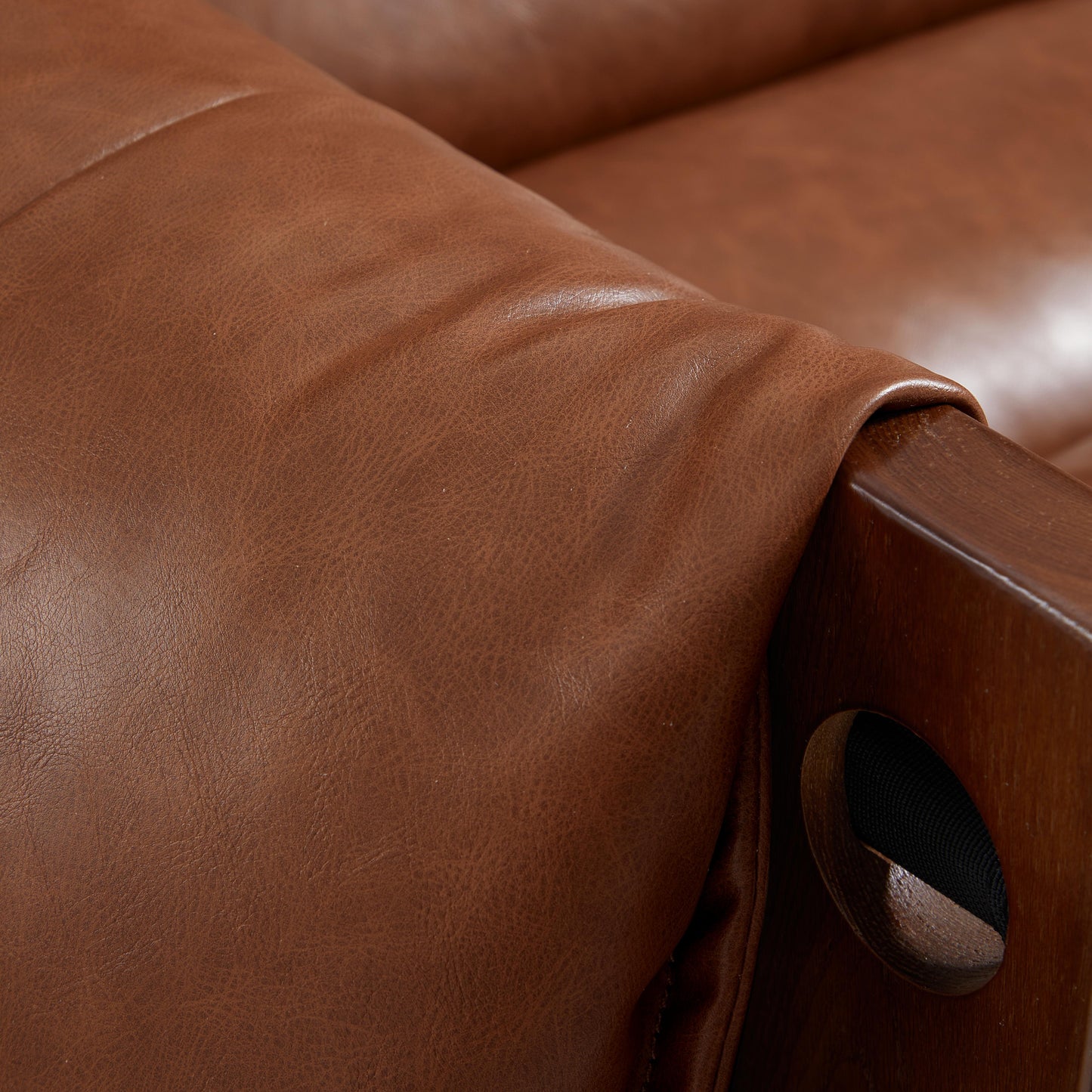 Retro Modern Leather Lounge Chair-Brown