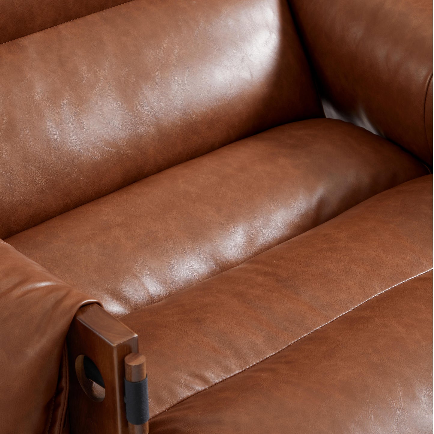 Retro Modern Leather Lounge Chair-Brown