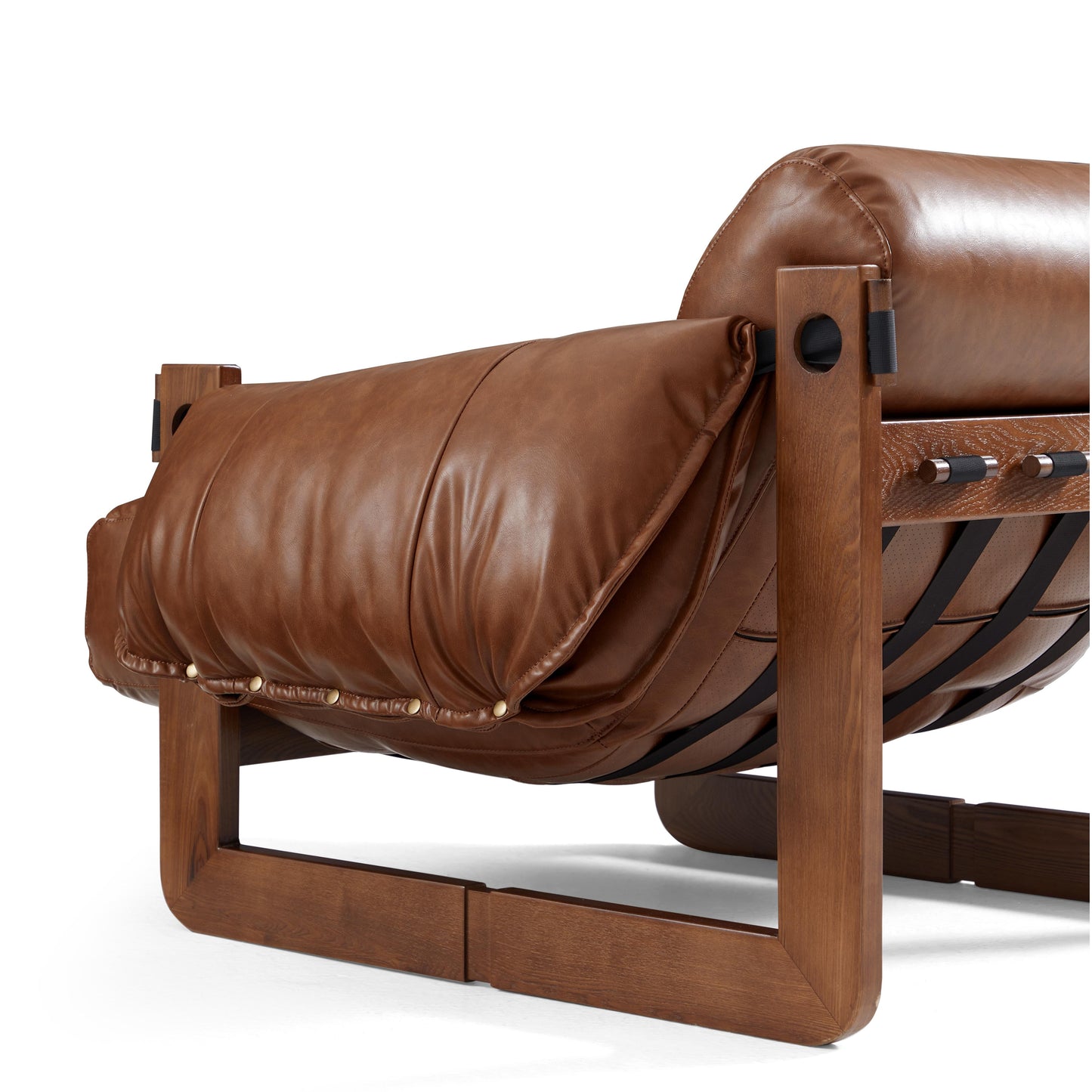 Retro Modern Leather Lounge Chair-Brown