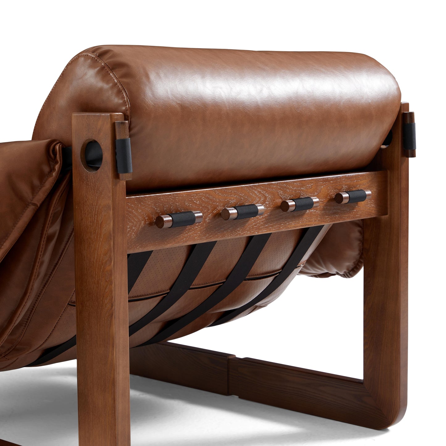 Retro Modern Leather Lounge Chair-Brown