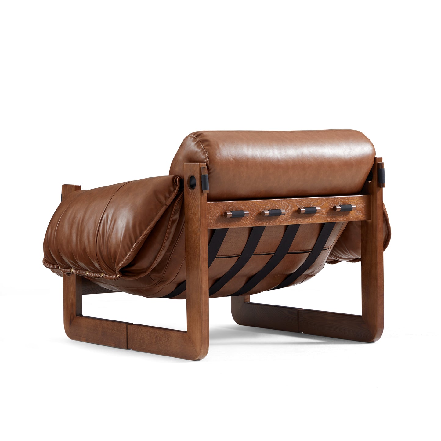 Retro Modern Leather Lounge Chair-Brown