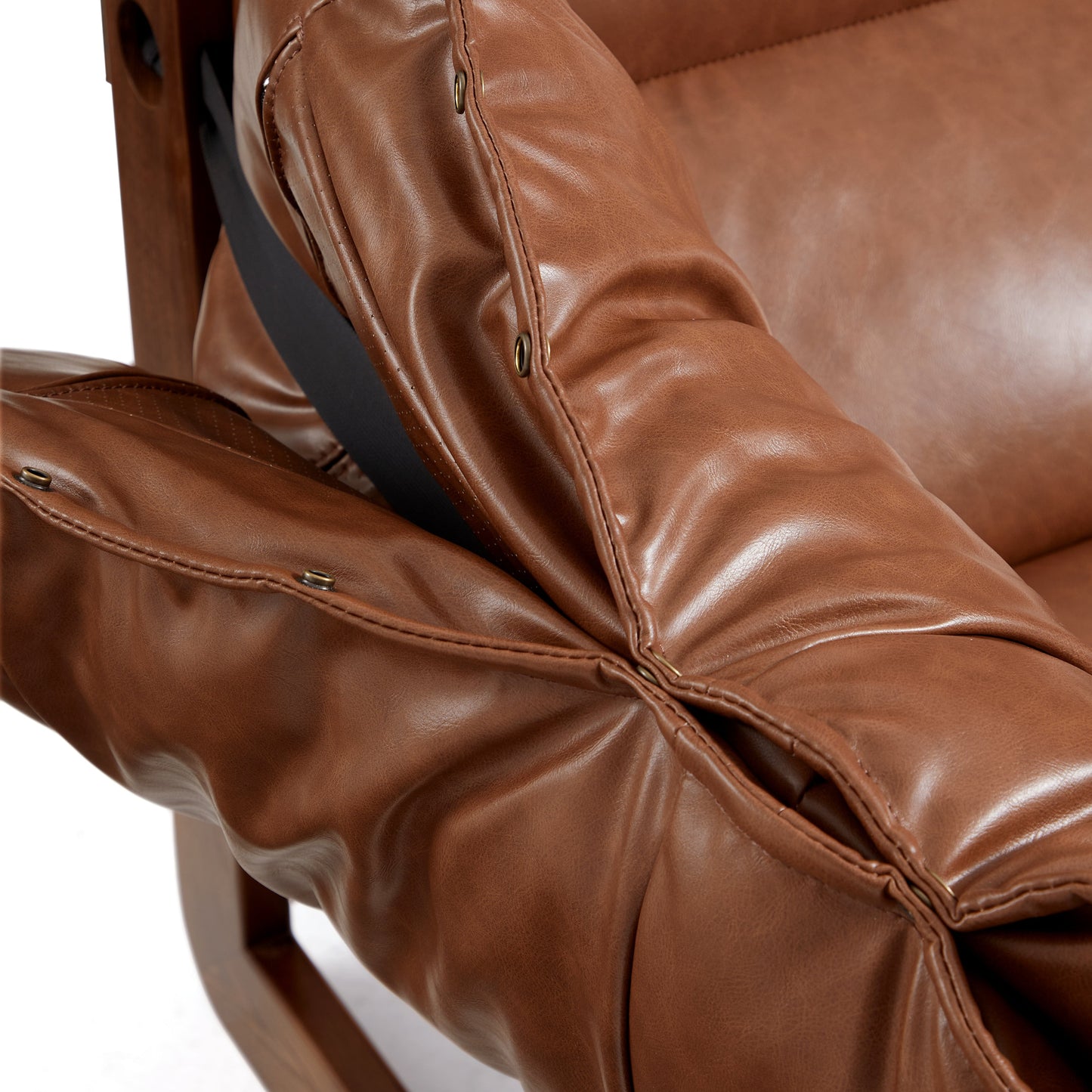 Retro Modern Leather Lounge Chair-Brown