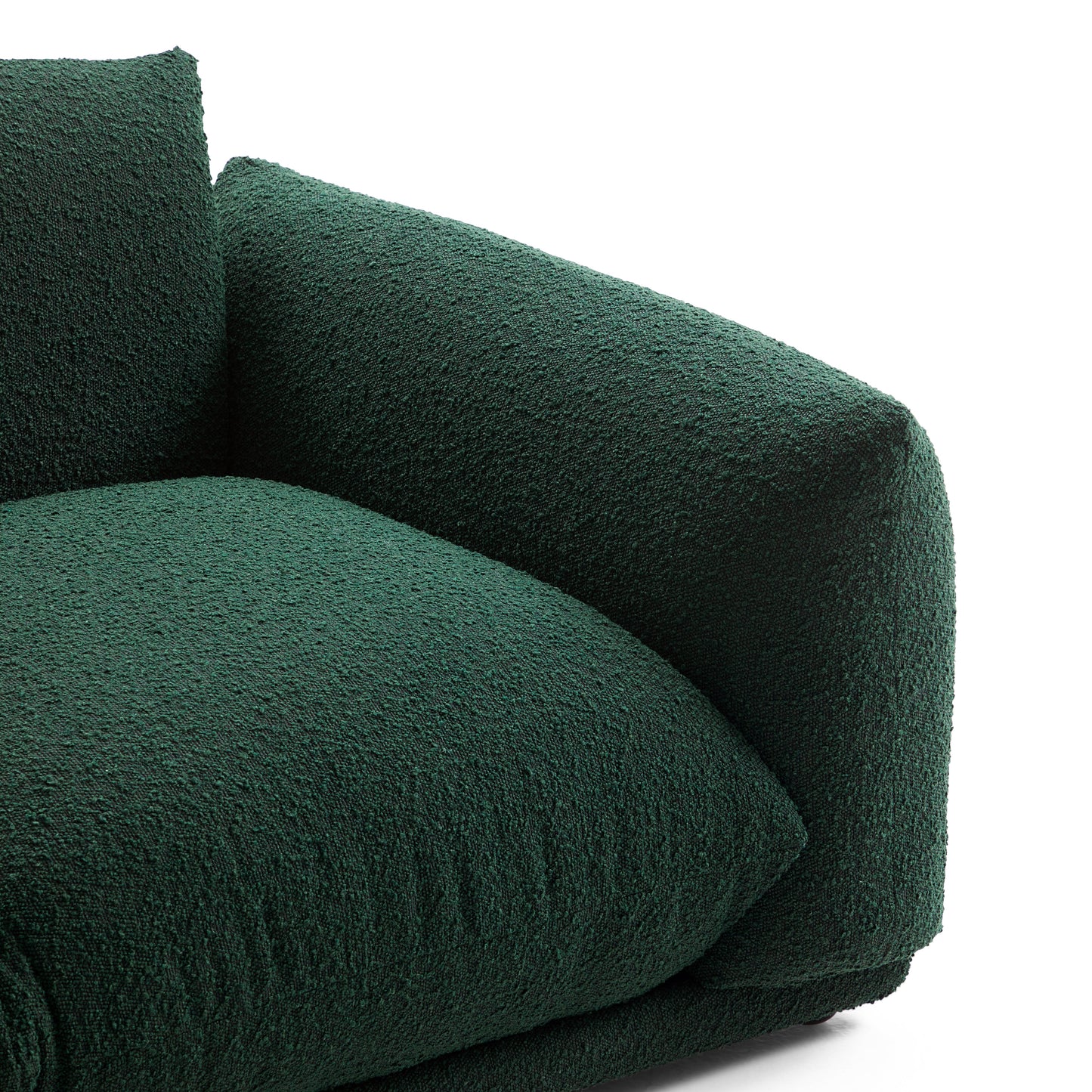 Verdant Lounge Green Boucle Armchair-Green