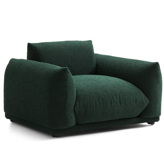 Verdant Lounge Green Boucle Armchair-Green