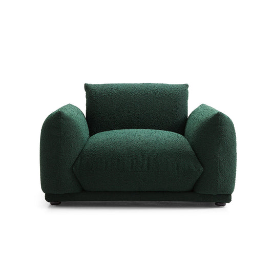 Verdant Lounge Green Boucle Armchair-Green