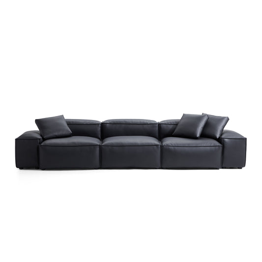 Flex Modular Black Genuine Leather Sofa-hidden
