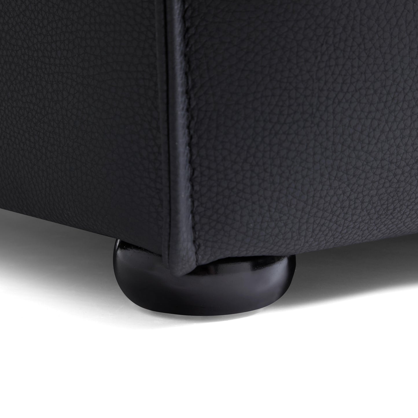 Flex Modular Black Genuine Leather Sofa-Black