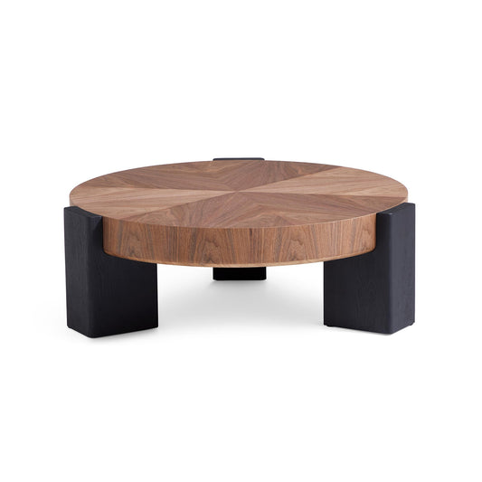 Ombre Walnut Round Coffee Table-hidden