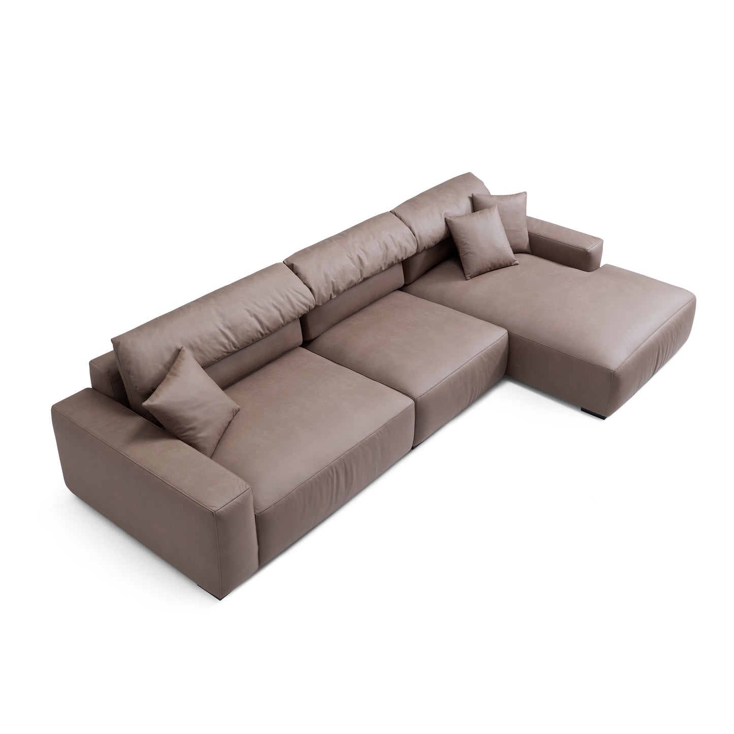 Chestnut Sectional-Brown-Facing Left-126.0"