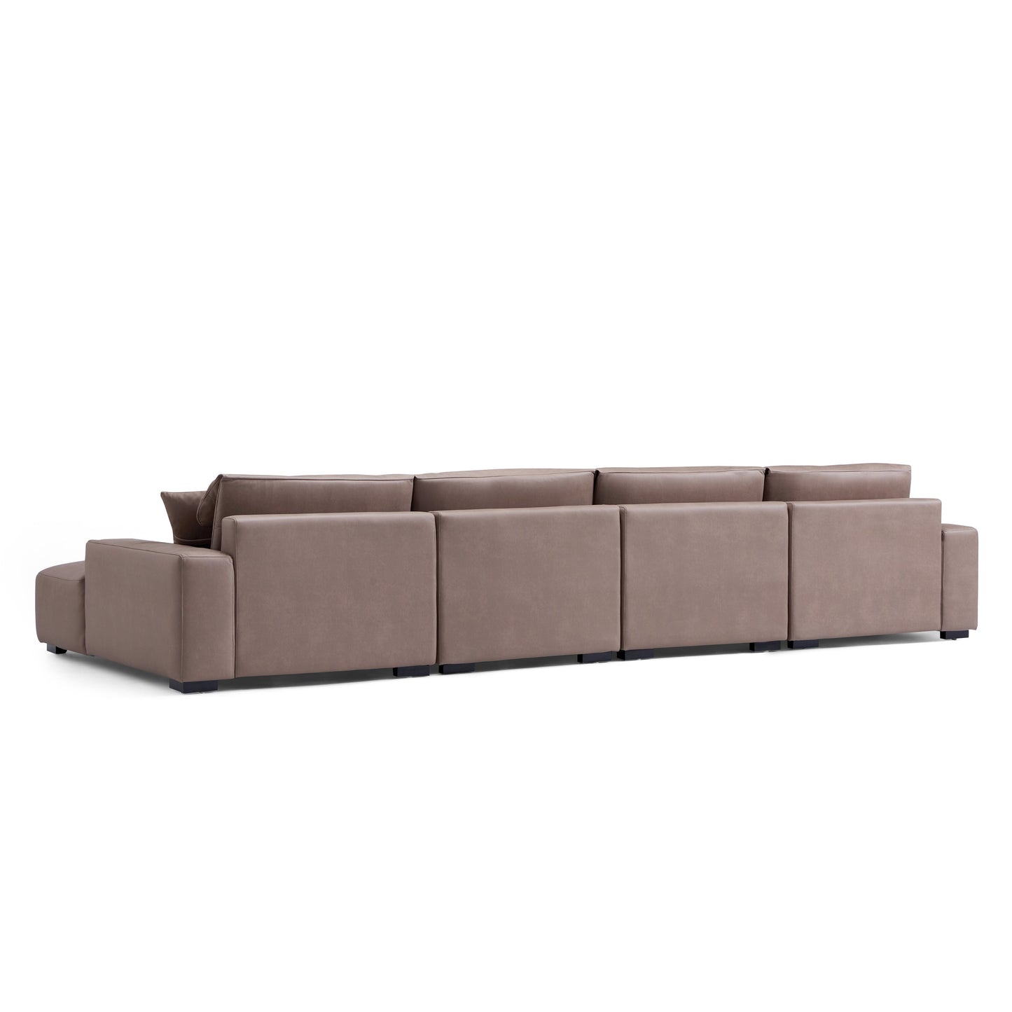 Chestnut Brown Double Chaise Sectional-Brown-163.0"