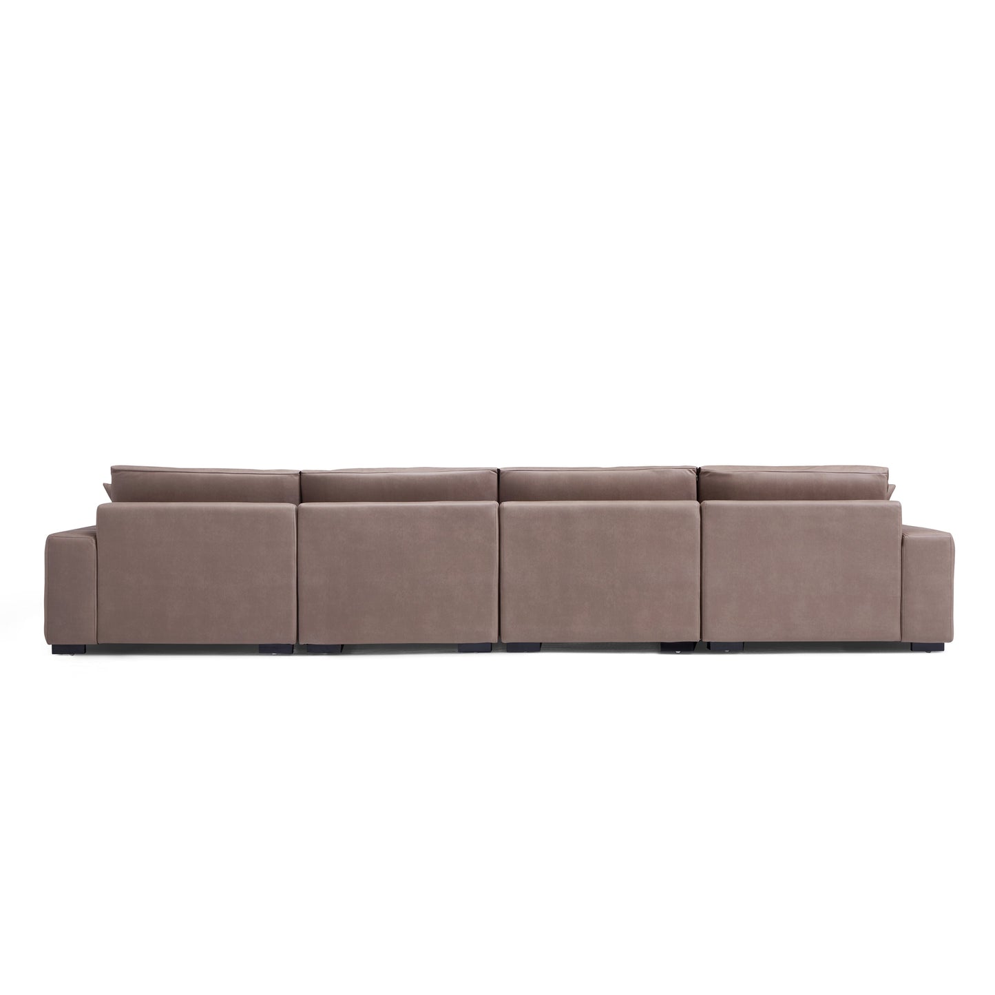 Chestnut Brown Double Chaise Sectional-Brown-163.0"