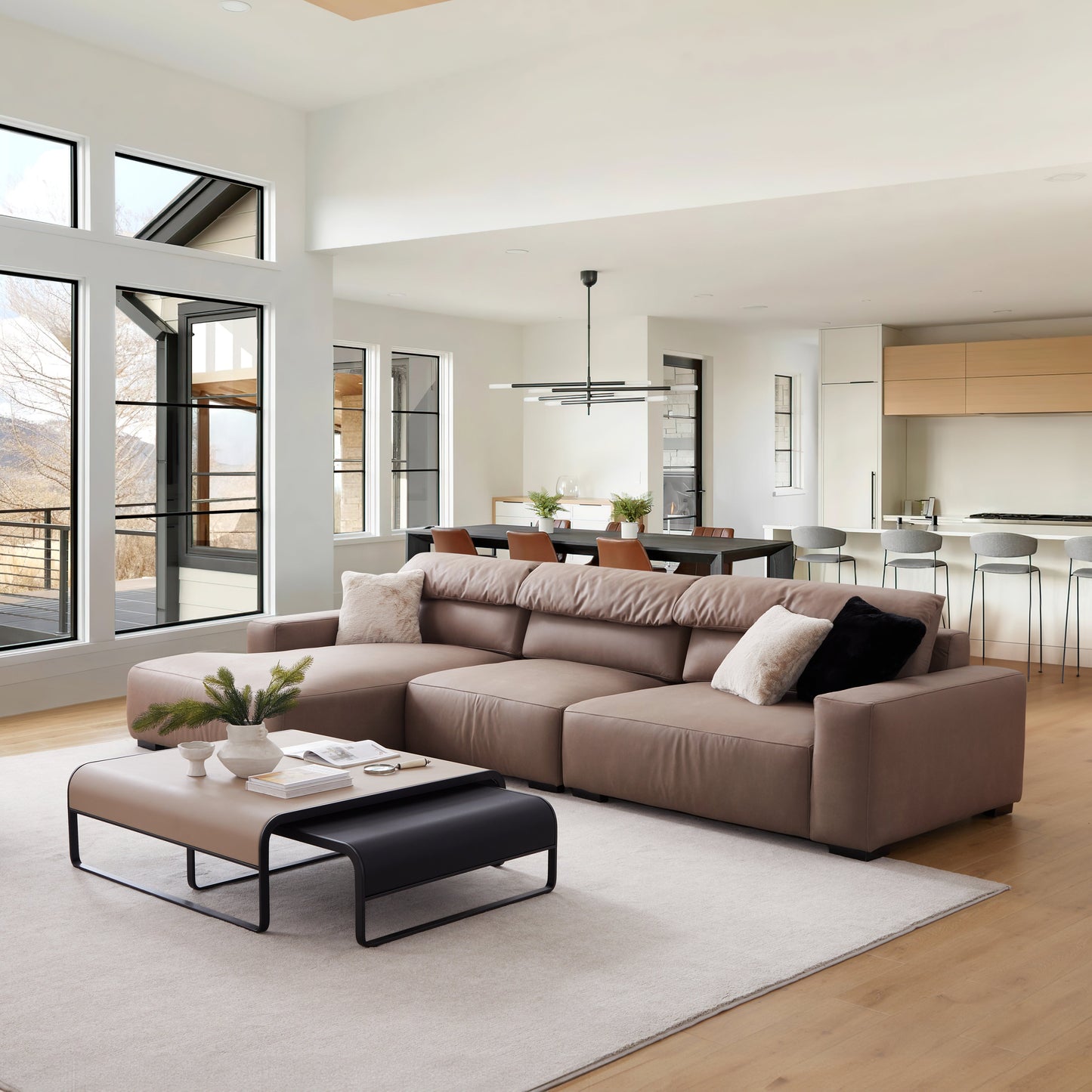 Chestnut Sectional-Brown