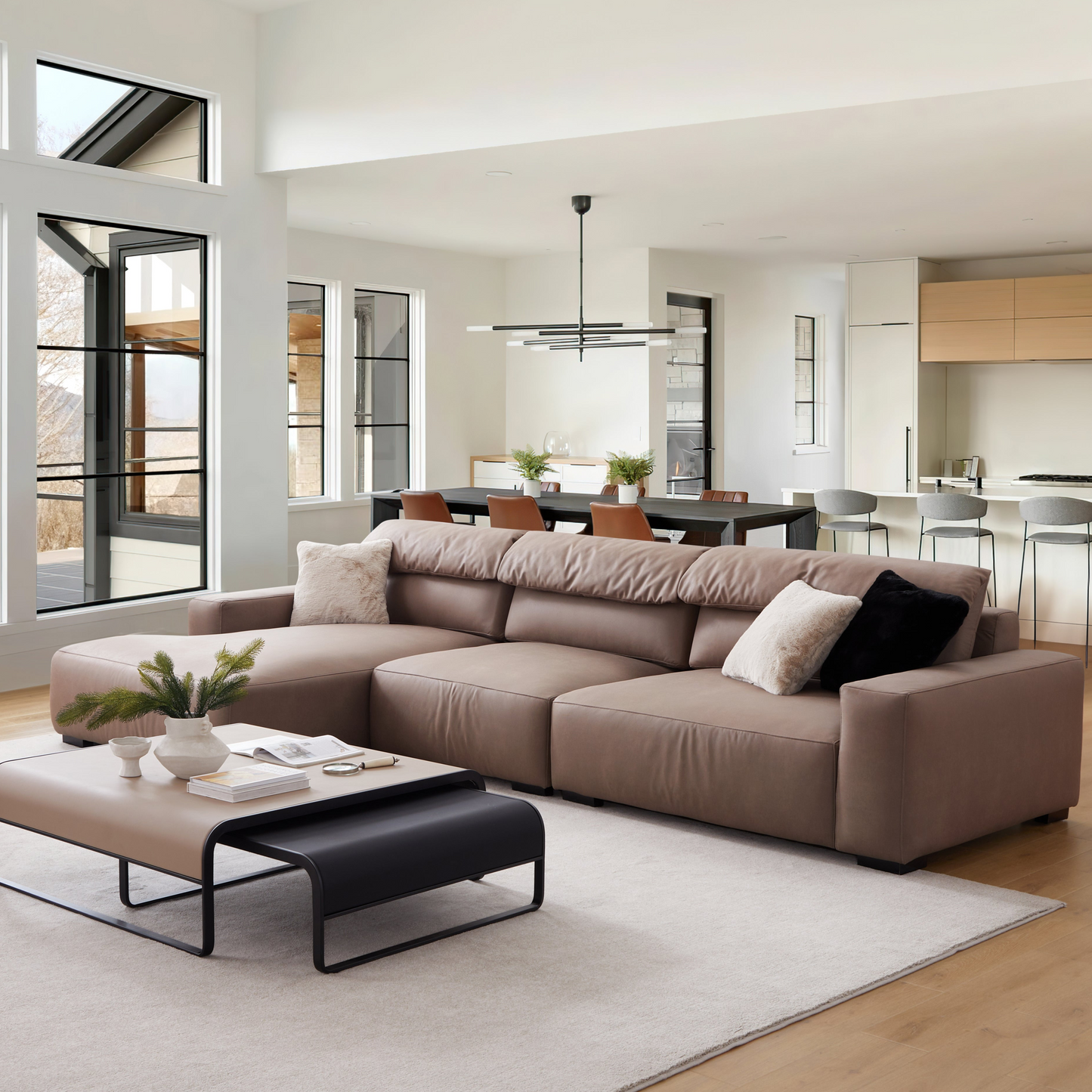 Chestnut Sectional-Brown