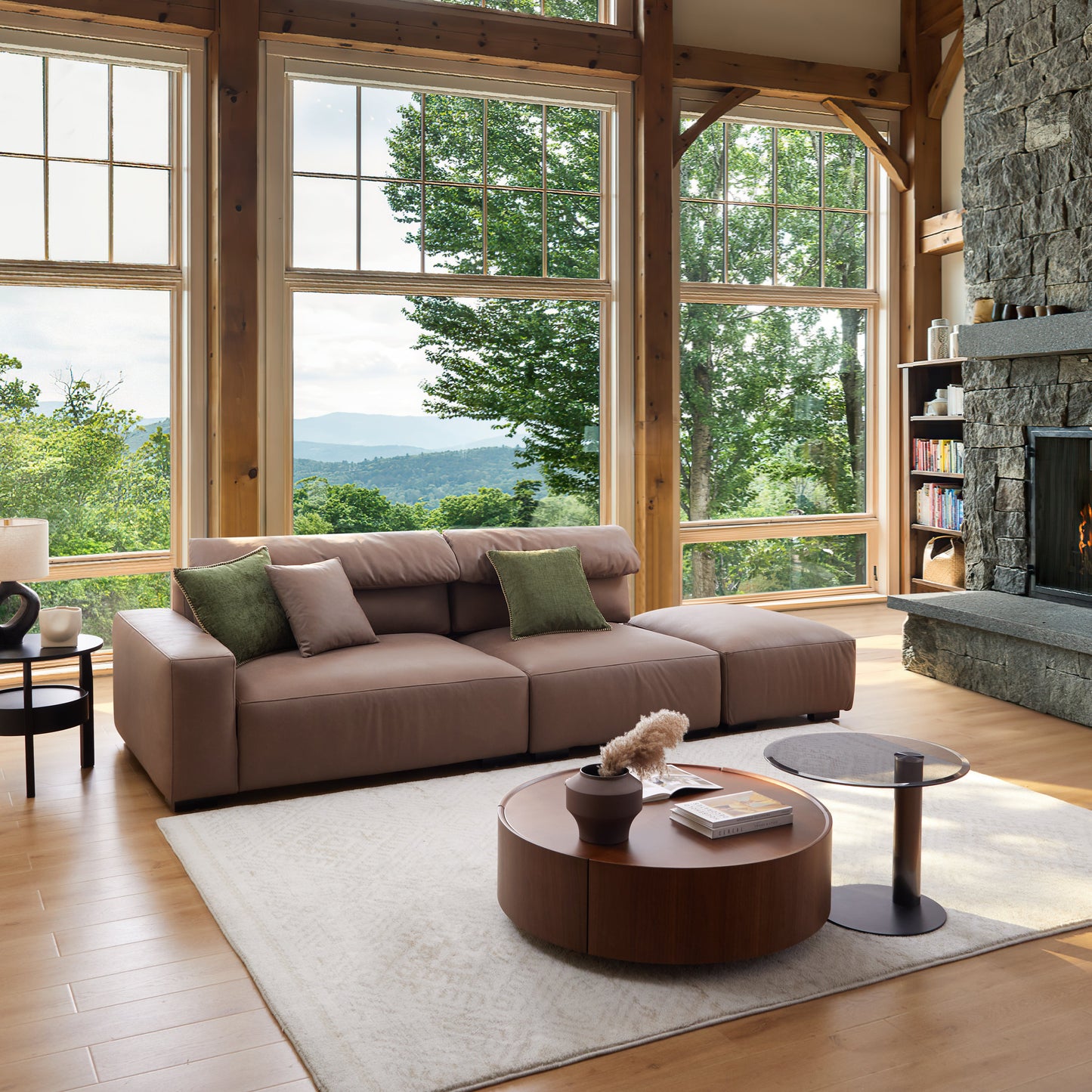 Chestnut Open End Sectional-Brown