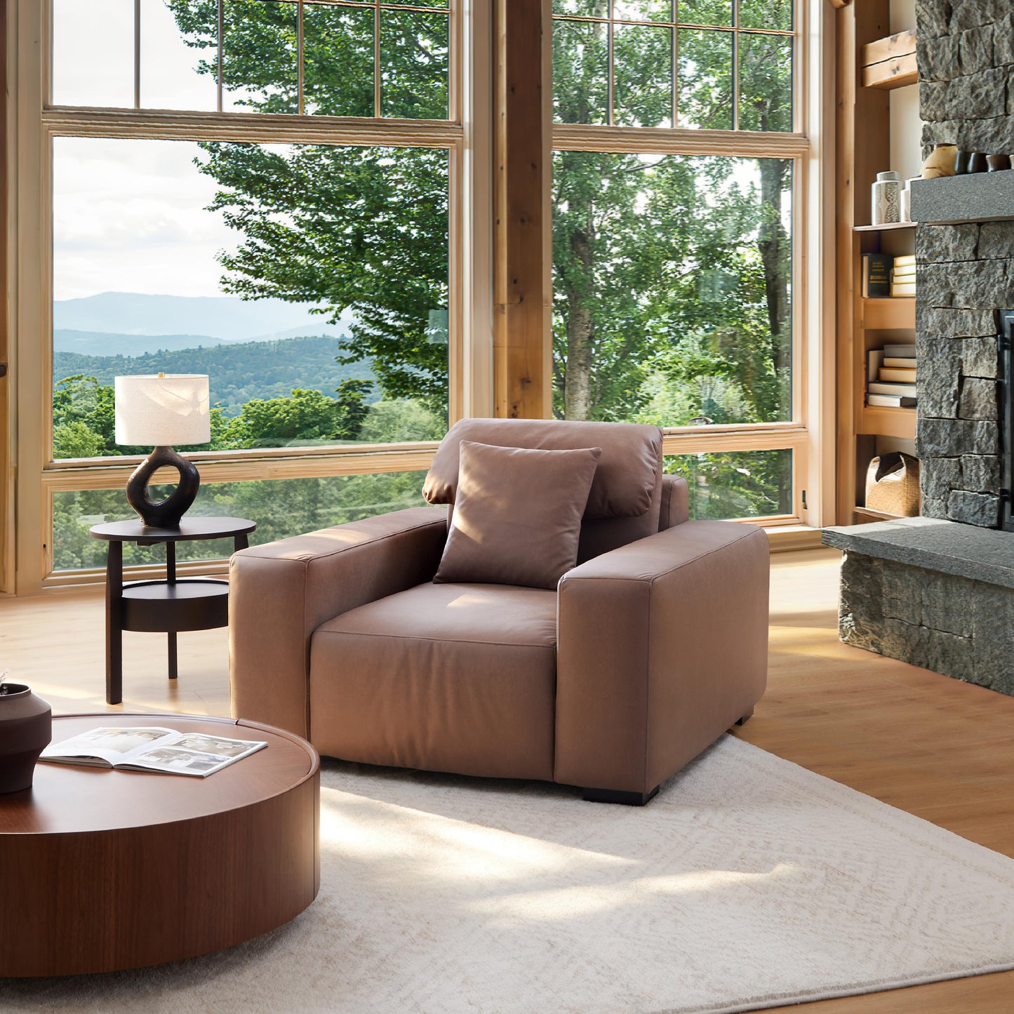 Chestnut Armchair-Brown