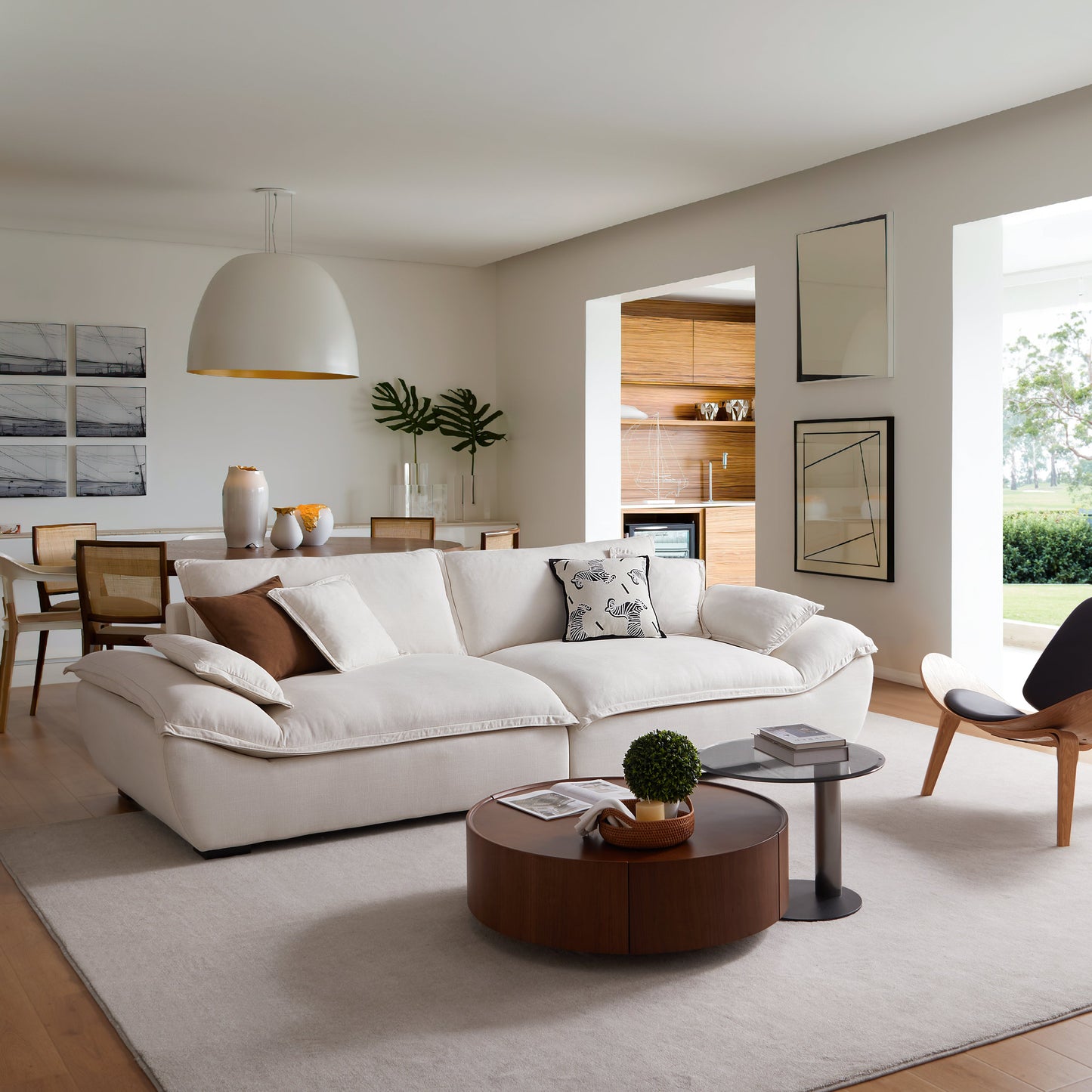 Casper Sailboat Fabric Sofa-Beige