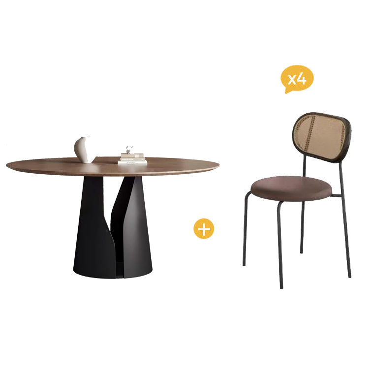 Lunaro Wood & Steel Dining Table-Dining Table + 6 Chairs