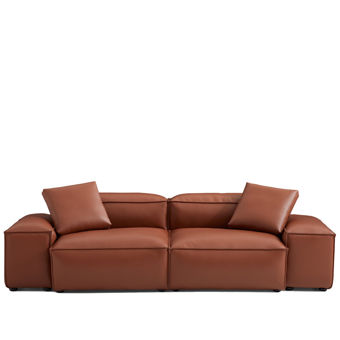 Cube Modular Brown Genuine Leather Sofa