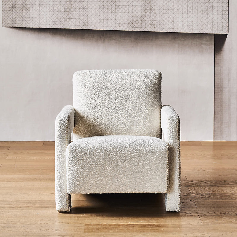 Nova Lemon Matt Fabric Utrecht Armchair-White Boucle