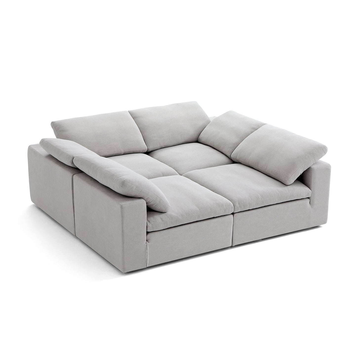 Tender Wabi Sabi Light Gray Sofa Bed-Gray-90.6"