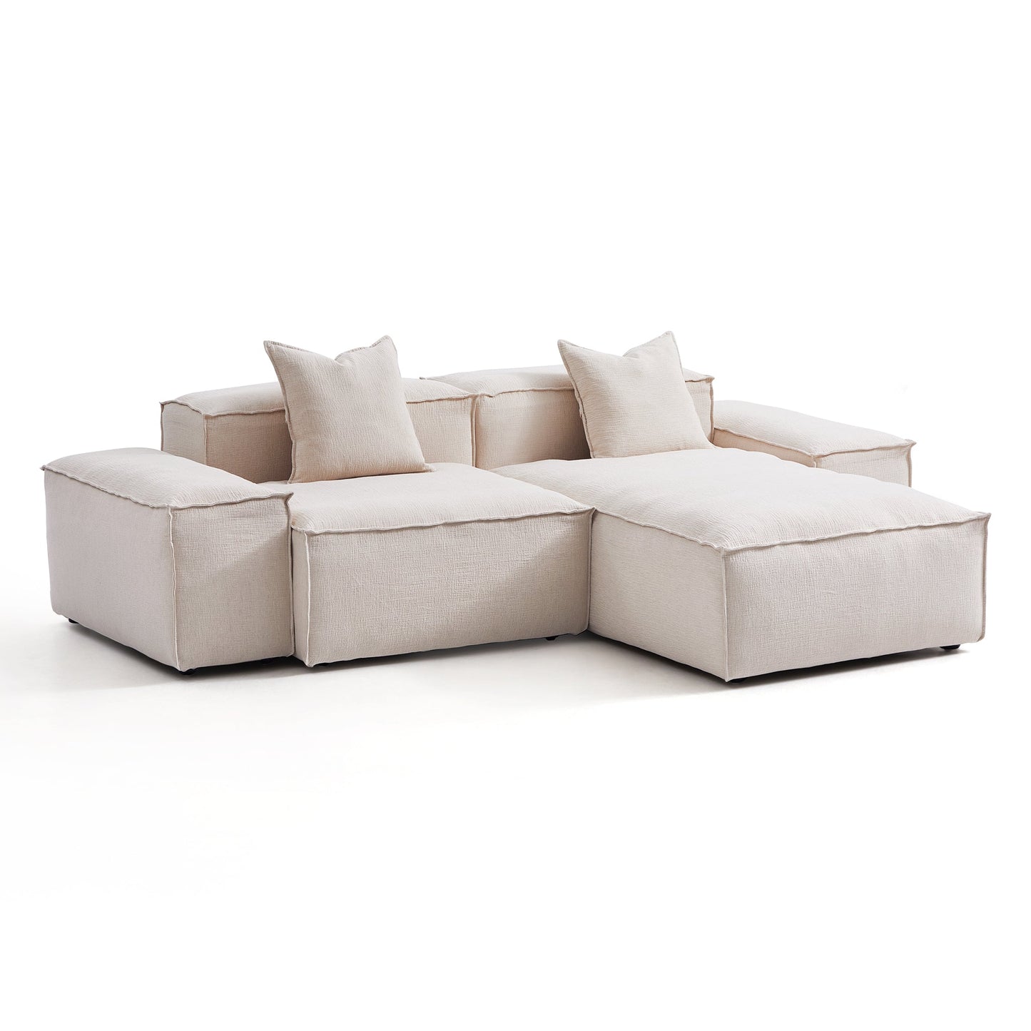 Freedom Modular Khaki Sectional Sofa-Khaki-Low-106.3″