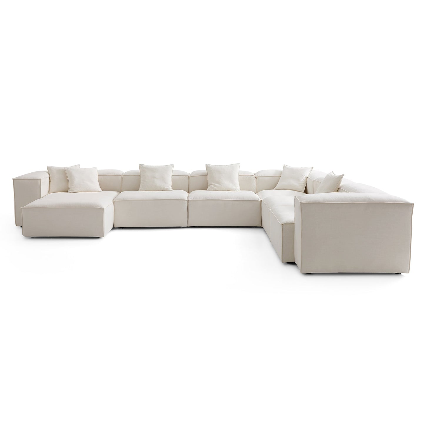Freedom Modular Beige U Shaped Sectional Sofa-Beige-177.2"-High