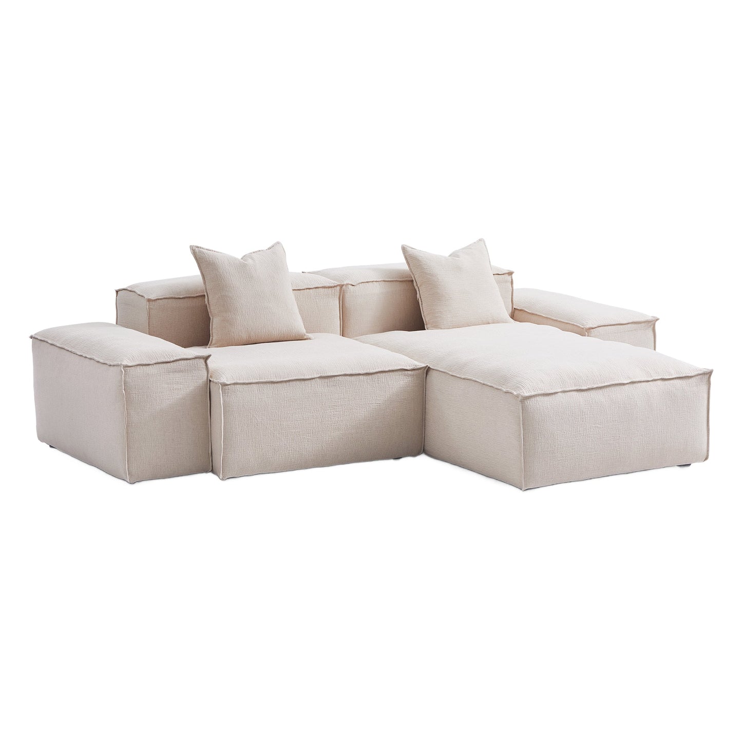 Freedom Modular Gray Sectional Sofa-Khaki-106.3″-Low