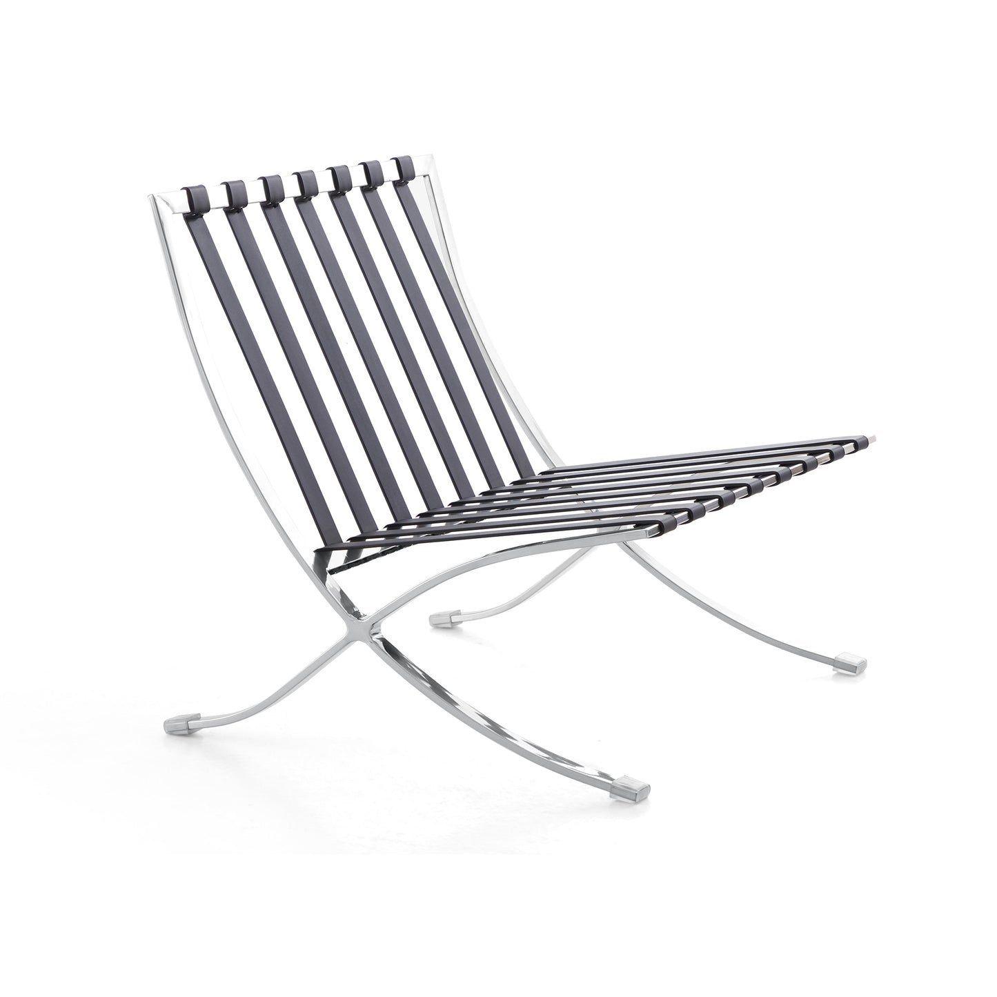 Barcelona Leather Lounge Chair-Black