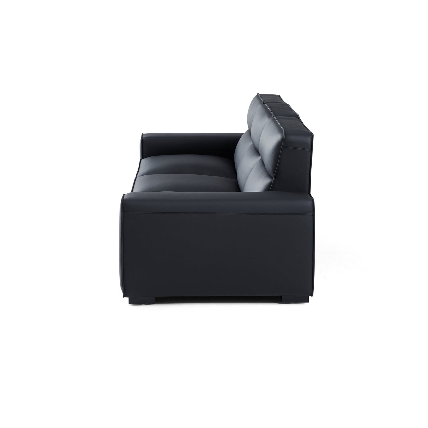 Domus High Back Modular Leather Sofa-Black