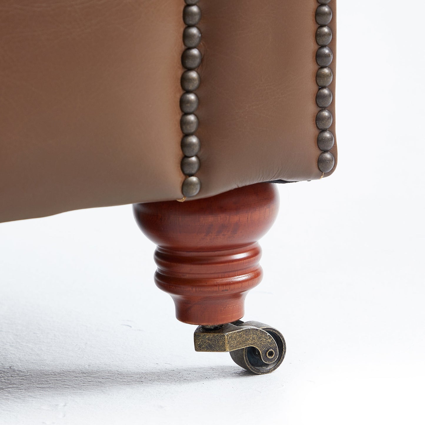 Durango Chesterfield Top Grain Leather Tufted Sofa-Brown