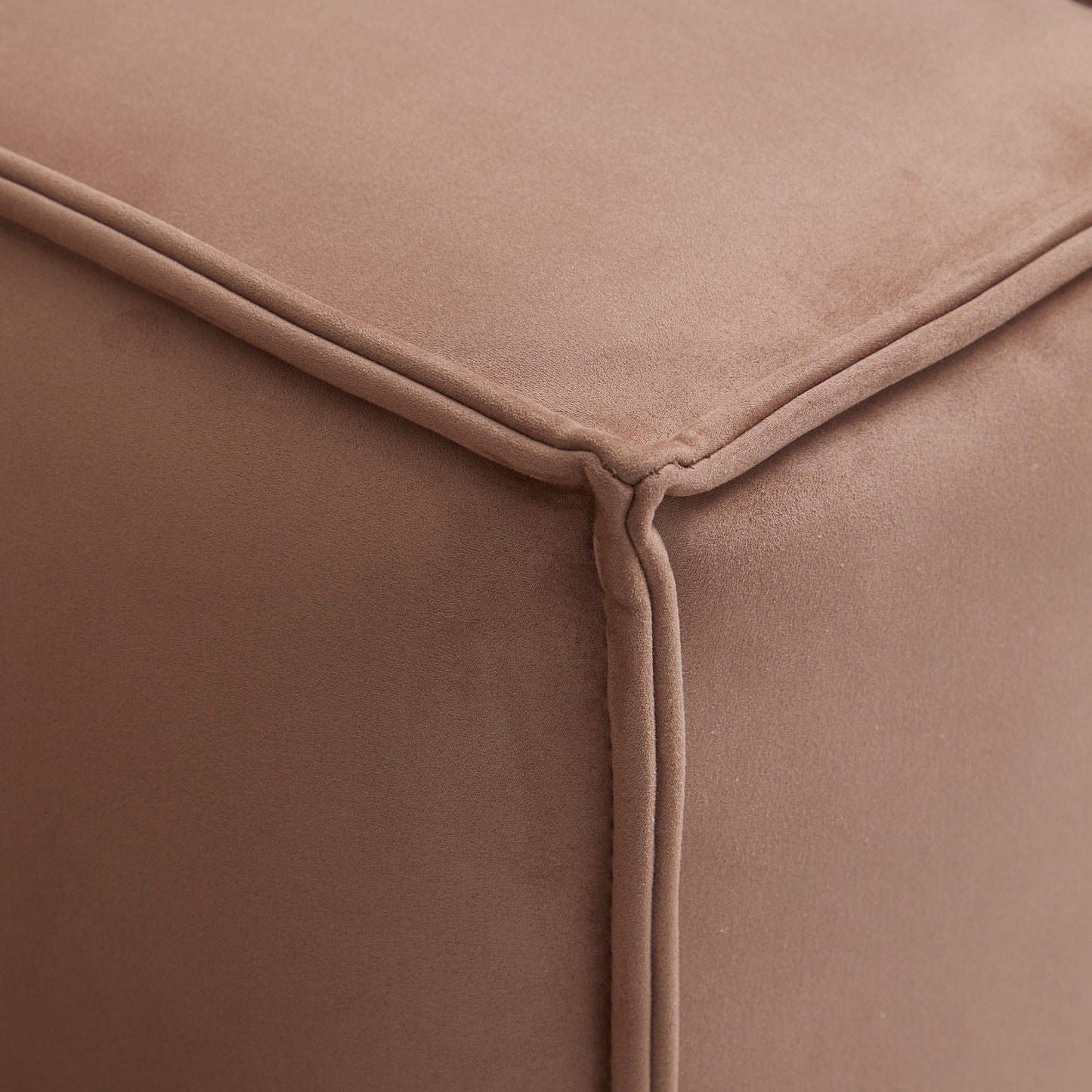 Luxury Minimalist Brown Fabric Sectional-Brown