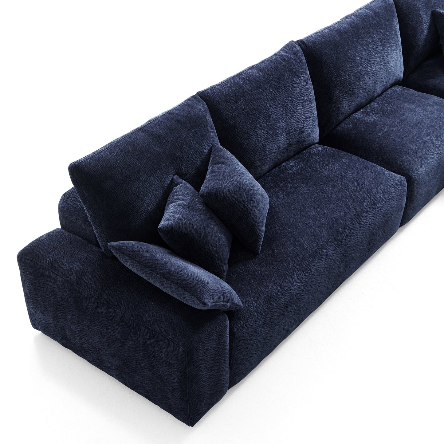 The Empress NavThe Empress Navy Blue Sectional-Navy Blue-150.8"-Facing Righty Blue Sectional-Navy Blue