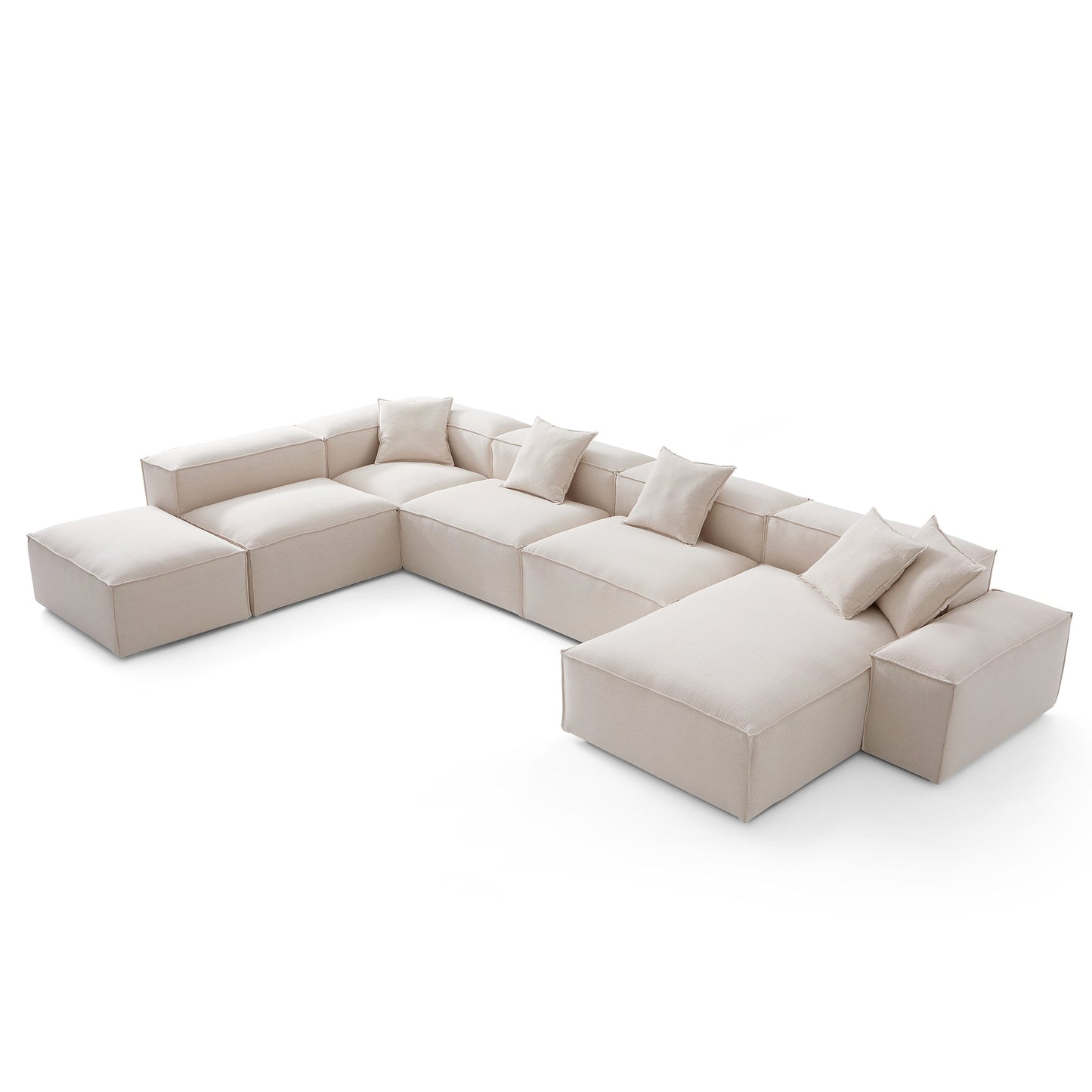 Freedom Modular Khaki Open End Sectional Sofa-Khaki-177.2"-Low