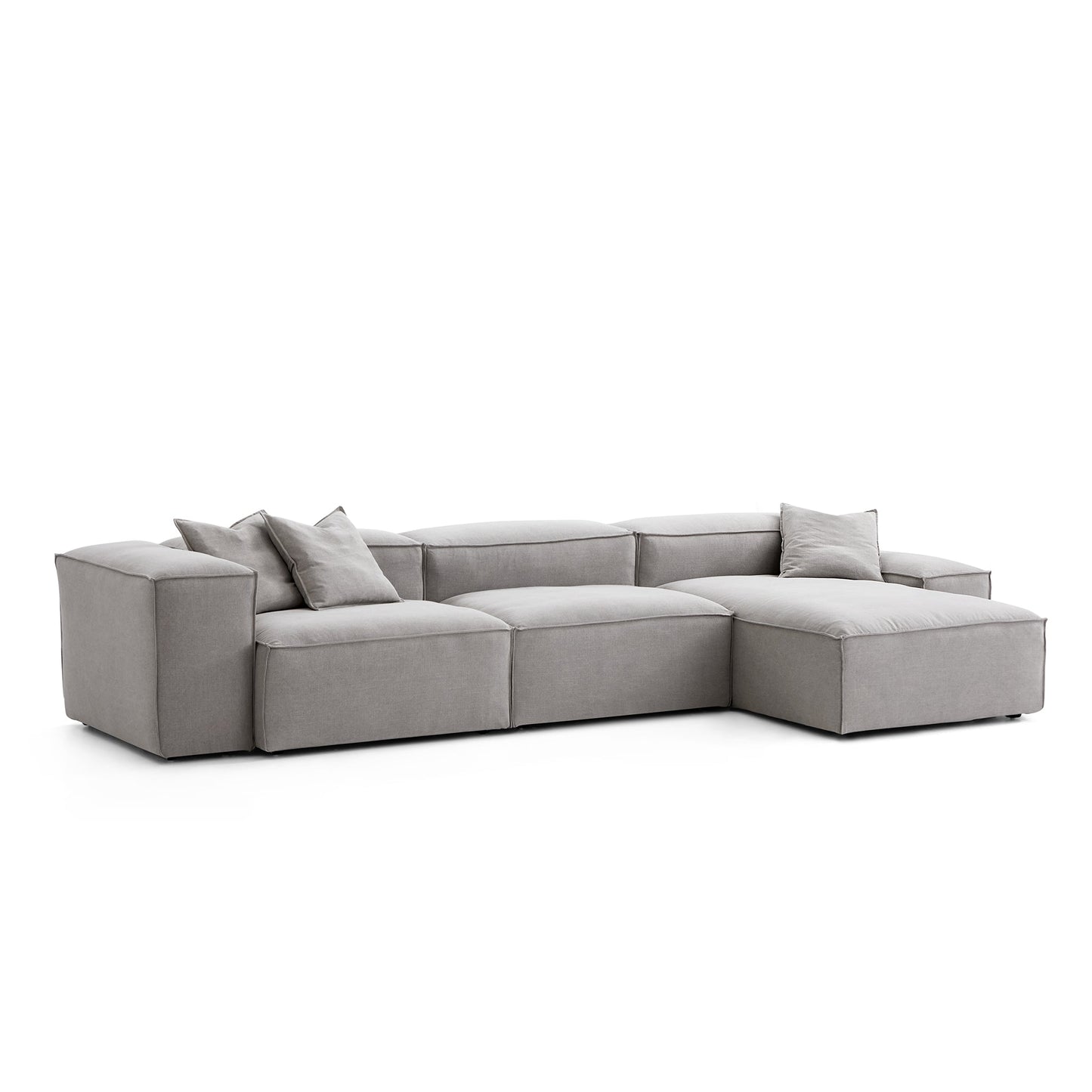 Freedom Modular Sectional Sofa-New Gray-143.7"-Low & High